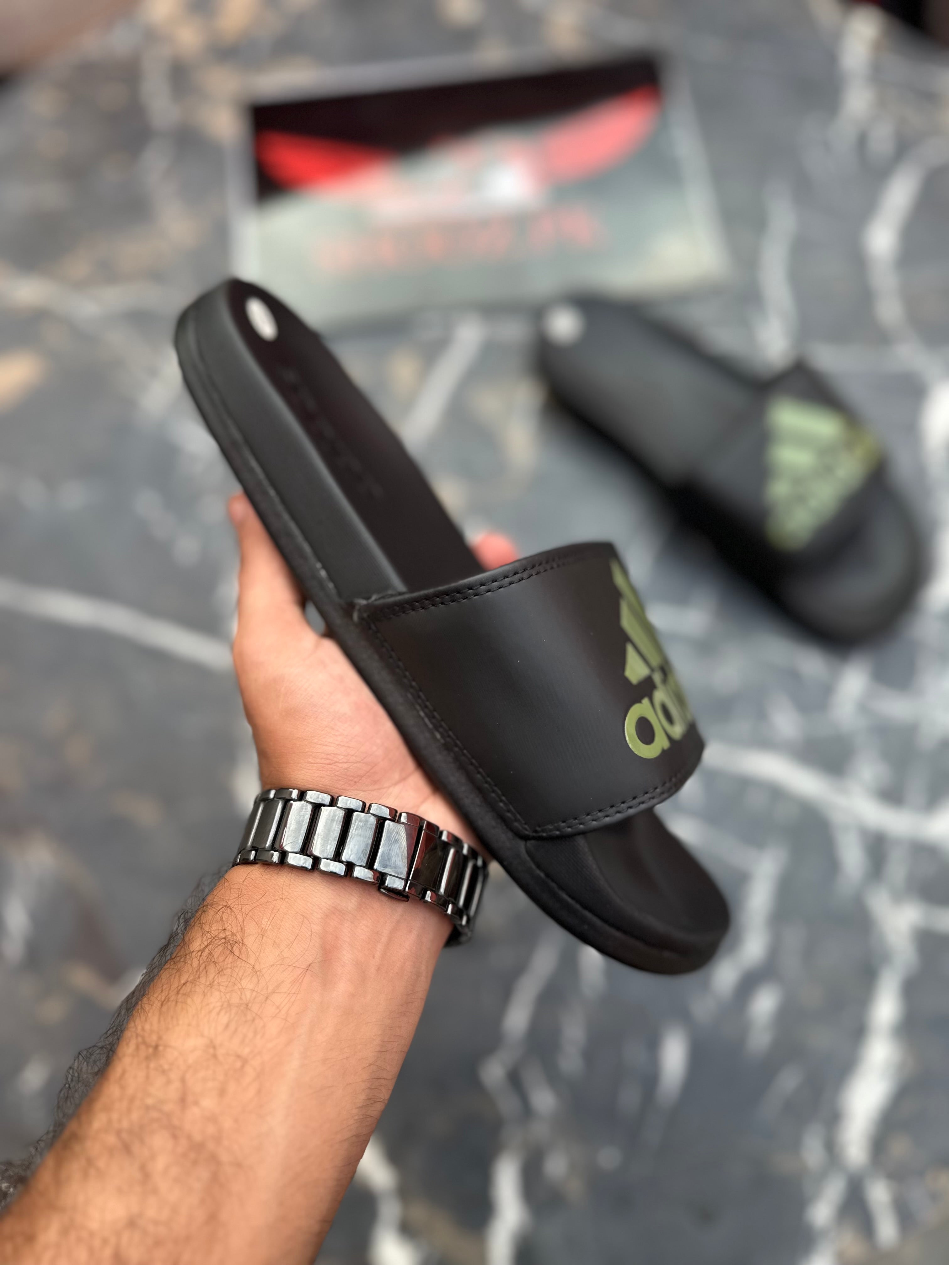 AD comfort slides Black Green