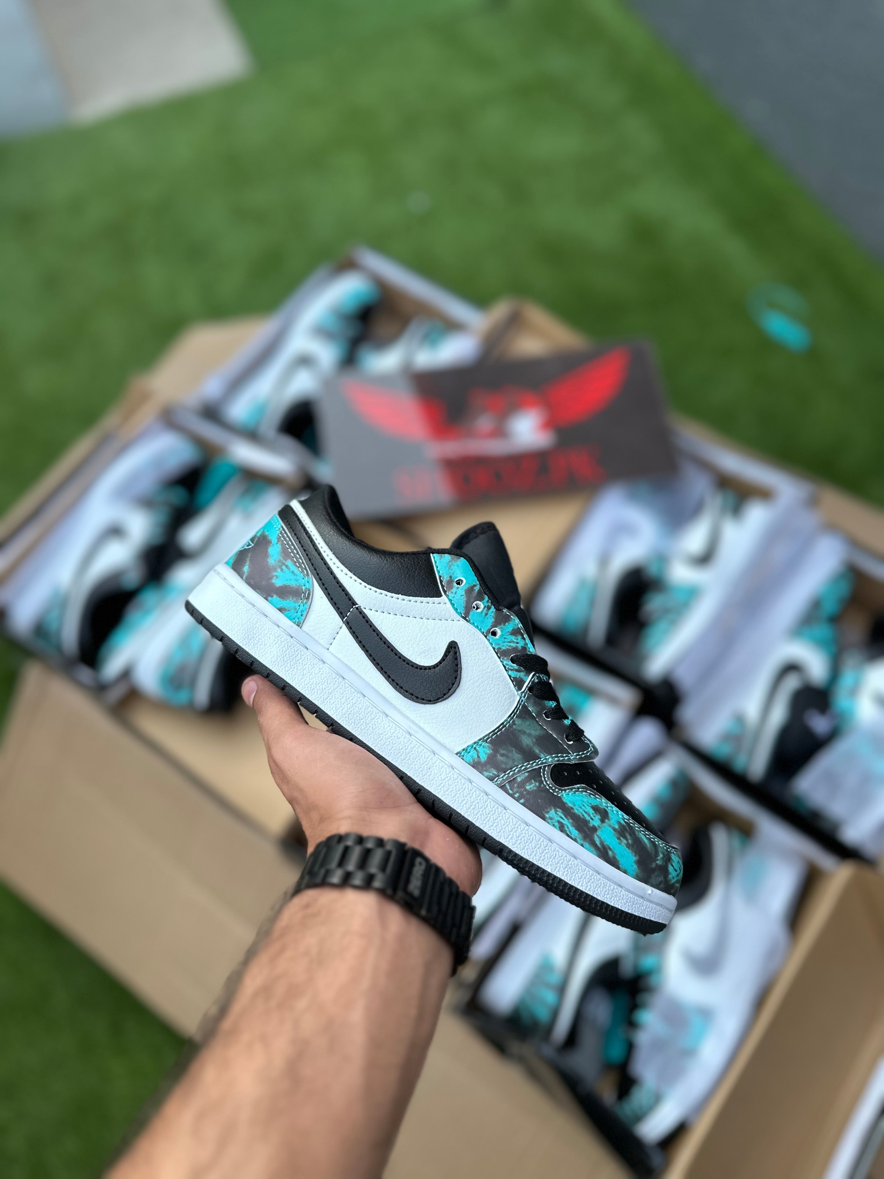 AJ 1 green tie dye