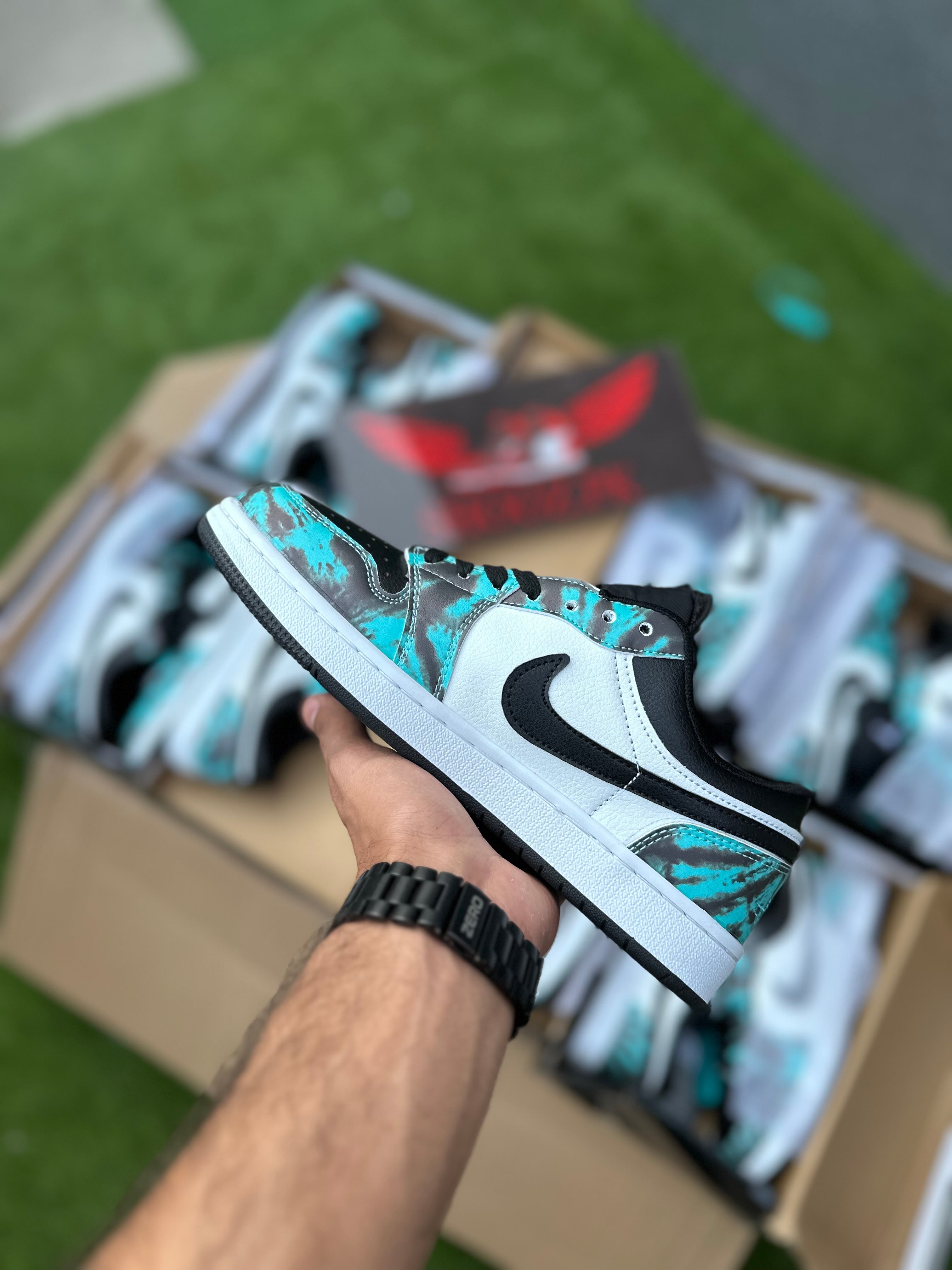 AJ 1 green tie dye