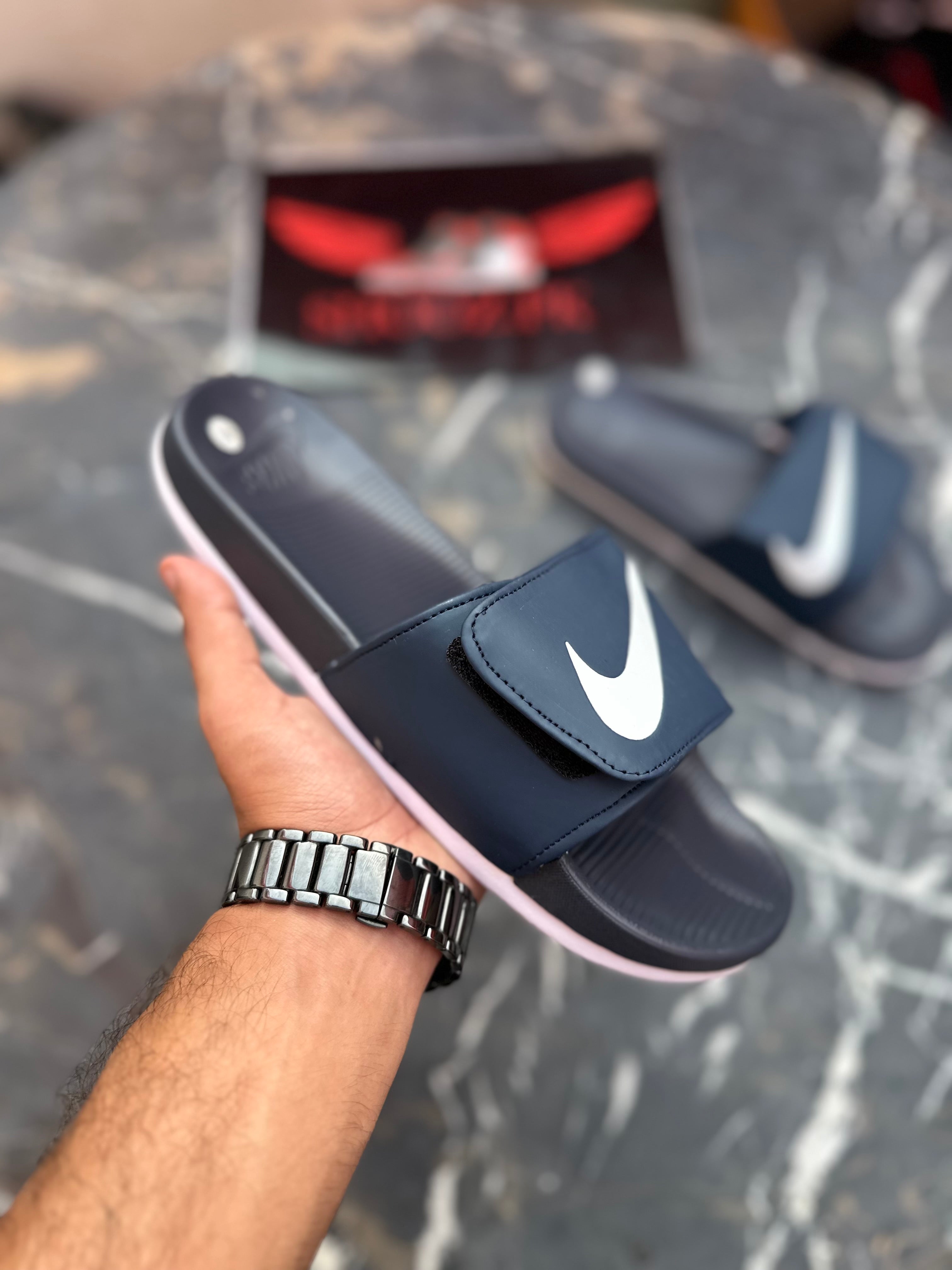 NK turbo slides (Strap)- Navy