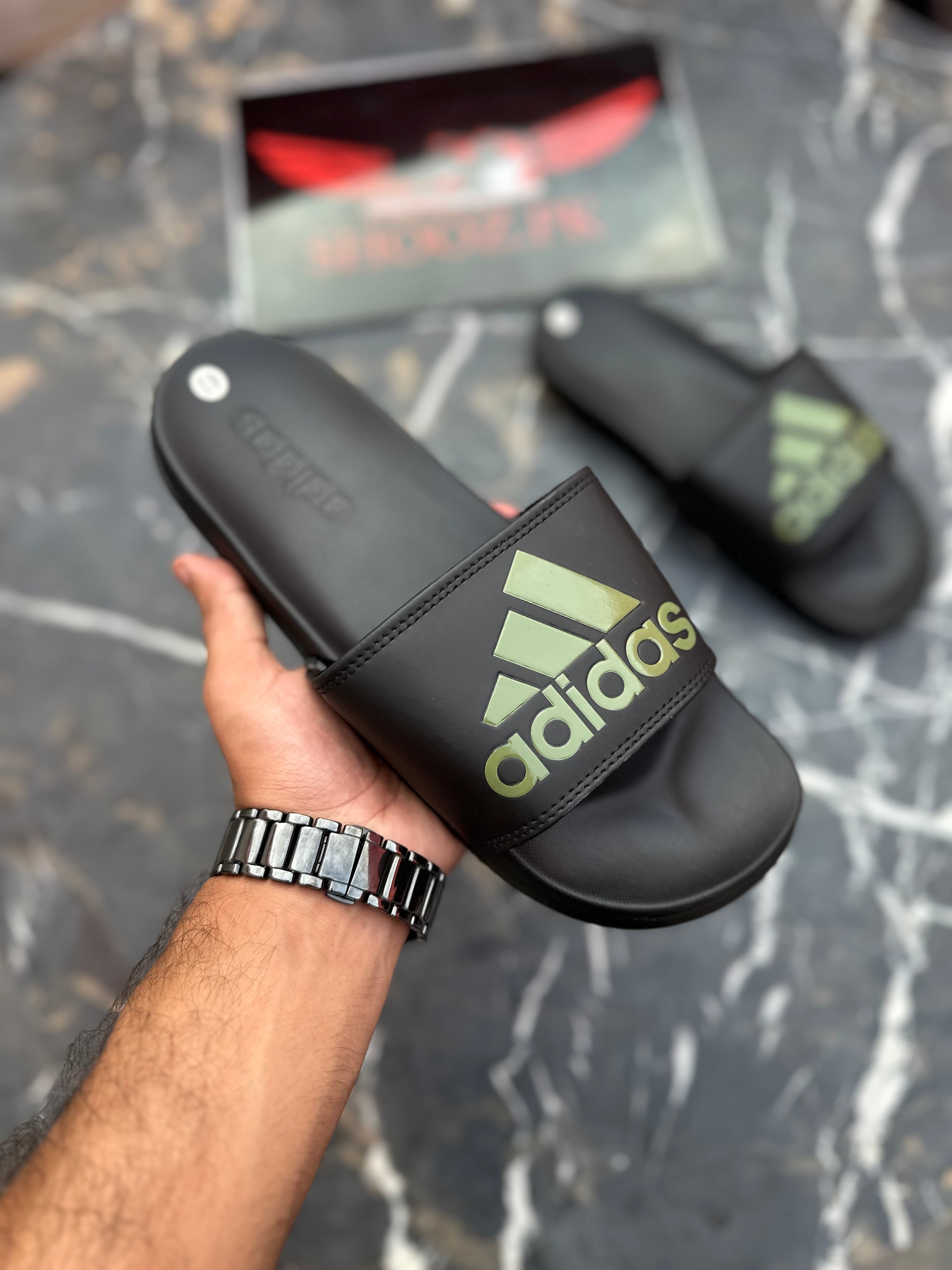 AD comfort slides Black Green