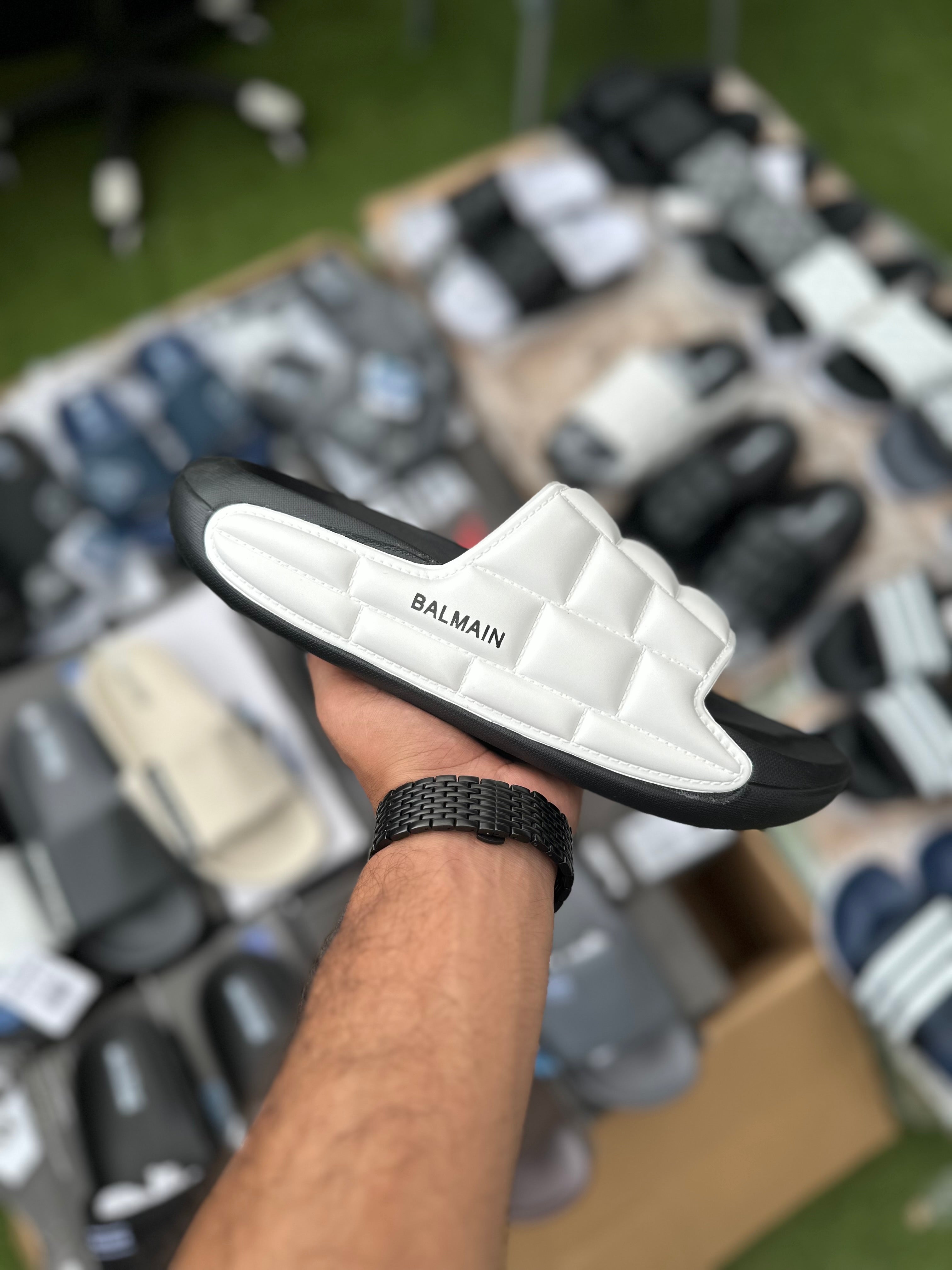 Ballmain Slides Black white