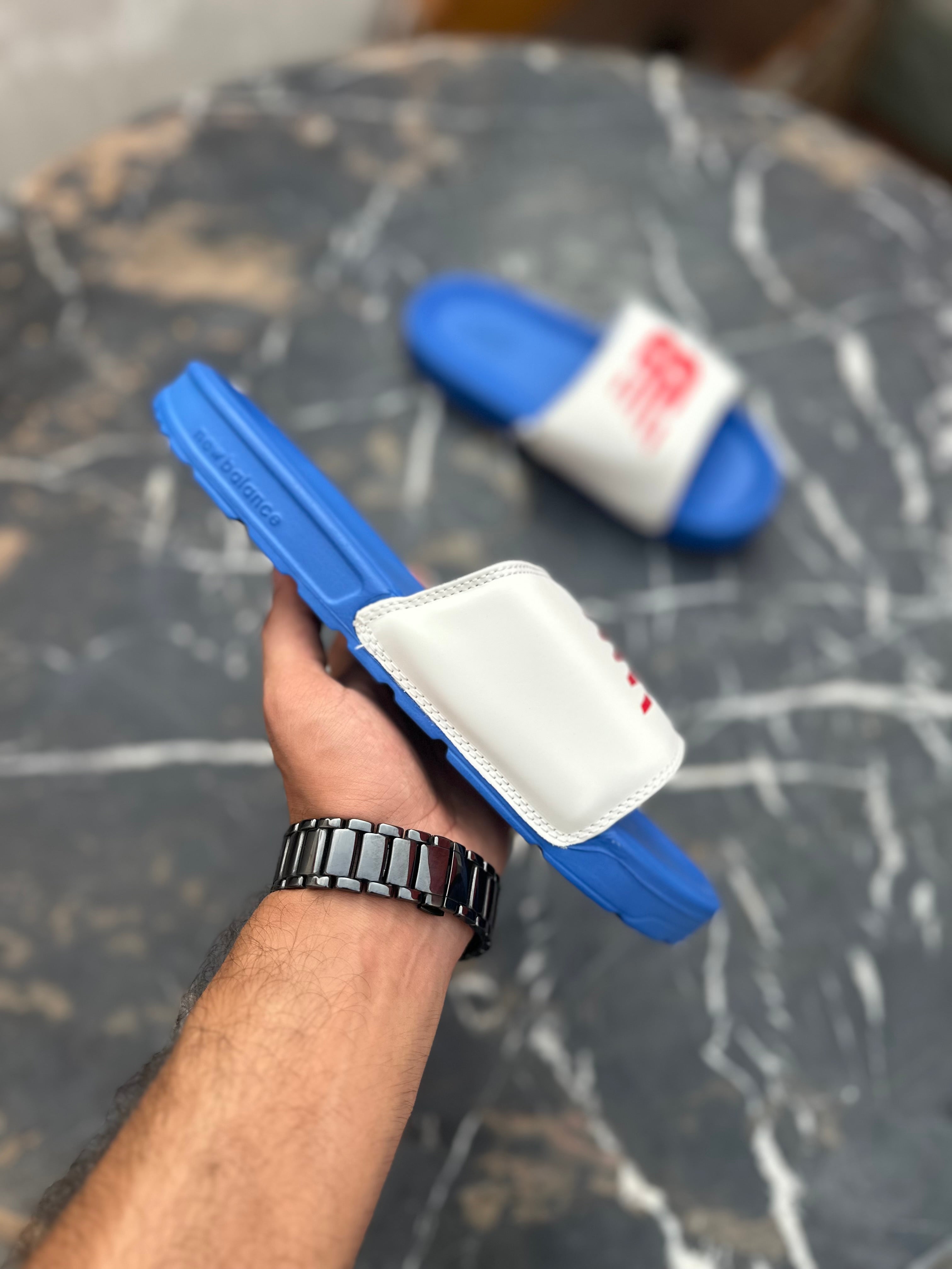 New Balannce Slides Blue white